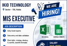 Sector-156, Ikio Technology में MIS में भर्ती है IKIO