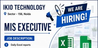 Sector-156, Ikio Technology में MIS में भर्ती है IKIO